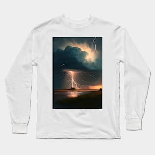 Thunder and Lightening Landscape Tee Long Sleeve T-Shirt